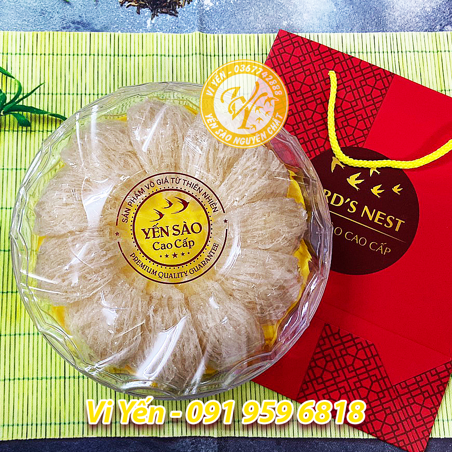 Tổ yến tinh chế rút lông nguyên chất - Yến Vi - Hộp 100g - Tặng kèm túi giấy