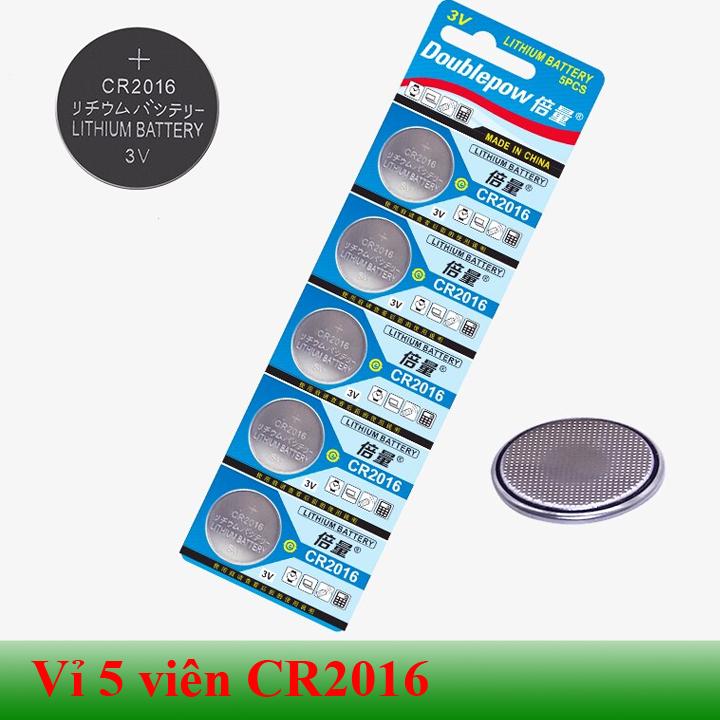 [Vỉ 5 viên] Pin cúc áo Doublepow CR2016 3V dùng cho các thiết bị điện tử