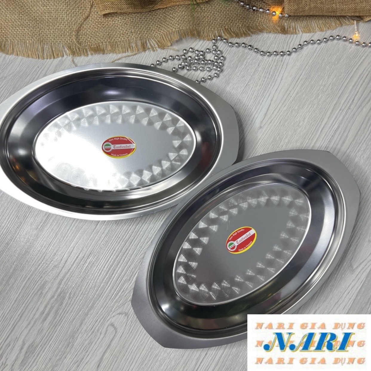 Đĩa hột xoài inox, đĩa bò né inox, đĩa hấp cá inox, đĩa inox lòng sâu inox cao cấp loại 1 - gia dụng Nari