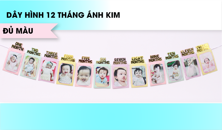 Dây treo hình 12 tháng cho bé