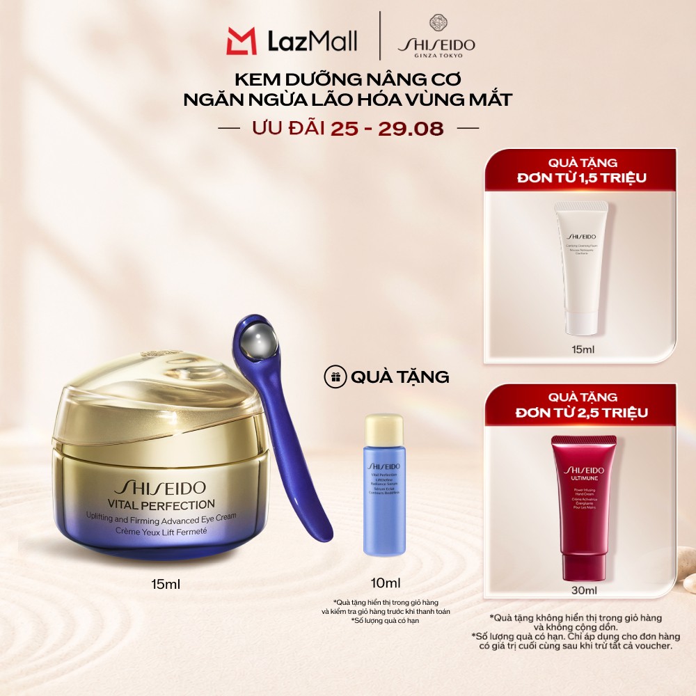 Kem dưỡng mắt cao cấp giúp nâng cơ và săn chắc Shiseido Vital Perfection Uplifting and Firming Advanced Eye Cream 15ml