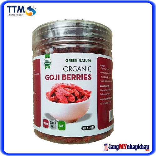 Trái kỉ tử khô hữu cơ green nature 200g