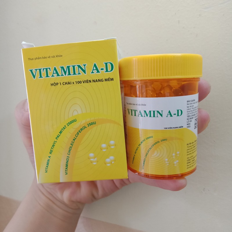 Vitamin a-d phương đông bổ sung vitamin a và d lọ 100 viên