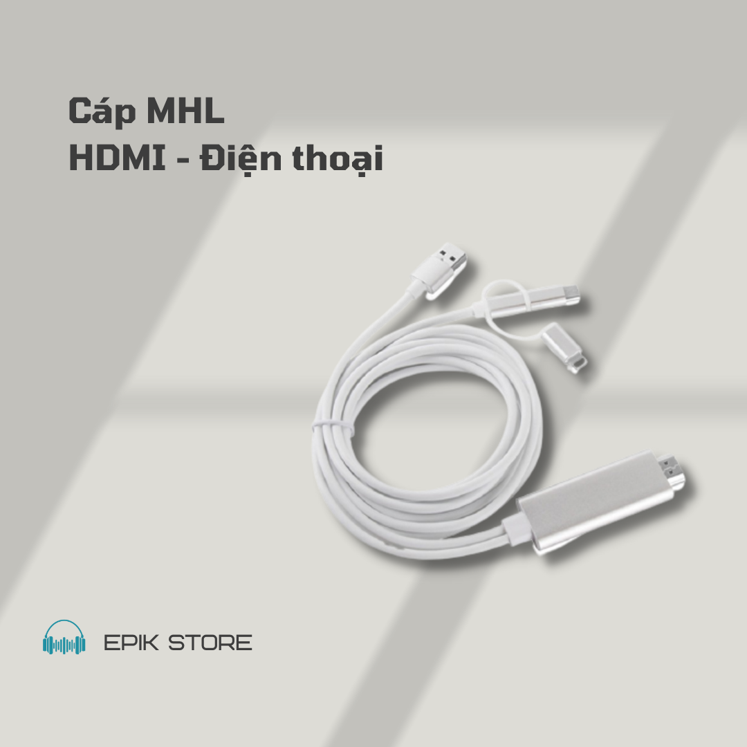 Cáp mhl kết nối máy chiếu với điện thoại đa năng hỗ trợ lightning, type c, micro usb