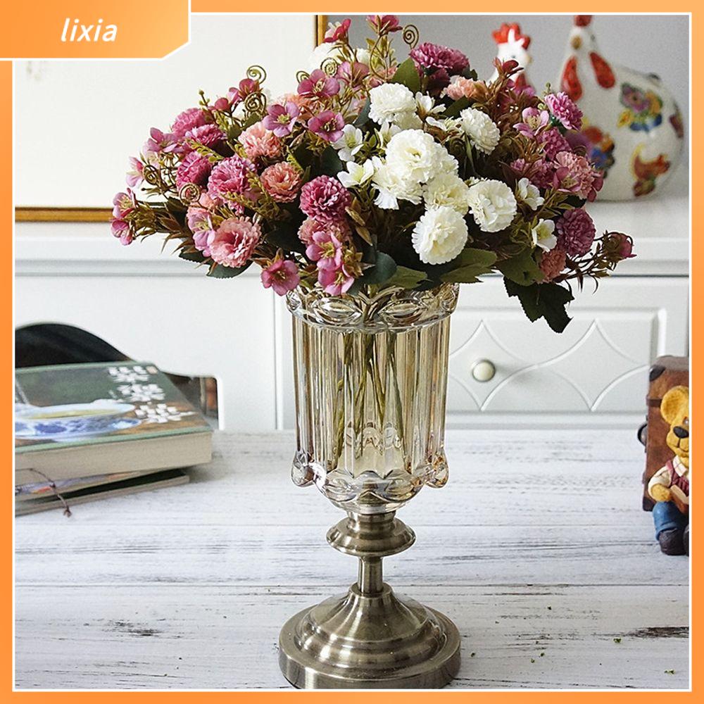 LIXIA 11 heads Để bàn Cắm hoa Bó lụa Hoa giả Đồ trang trí đám cưới Hoa cầm tay Hoa cẩm chướng 11 đầu Hoa cúc nhân tạo