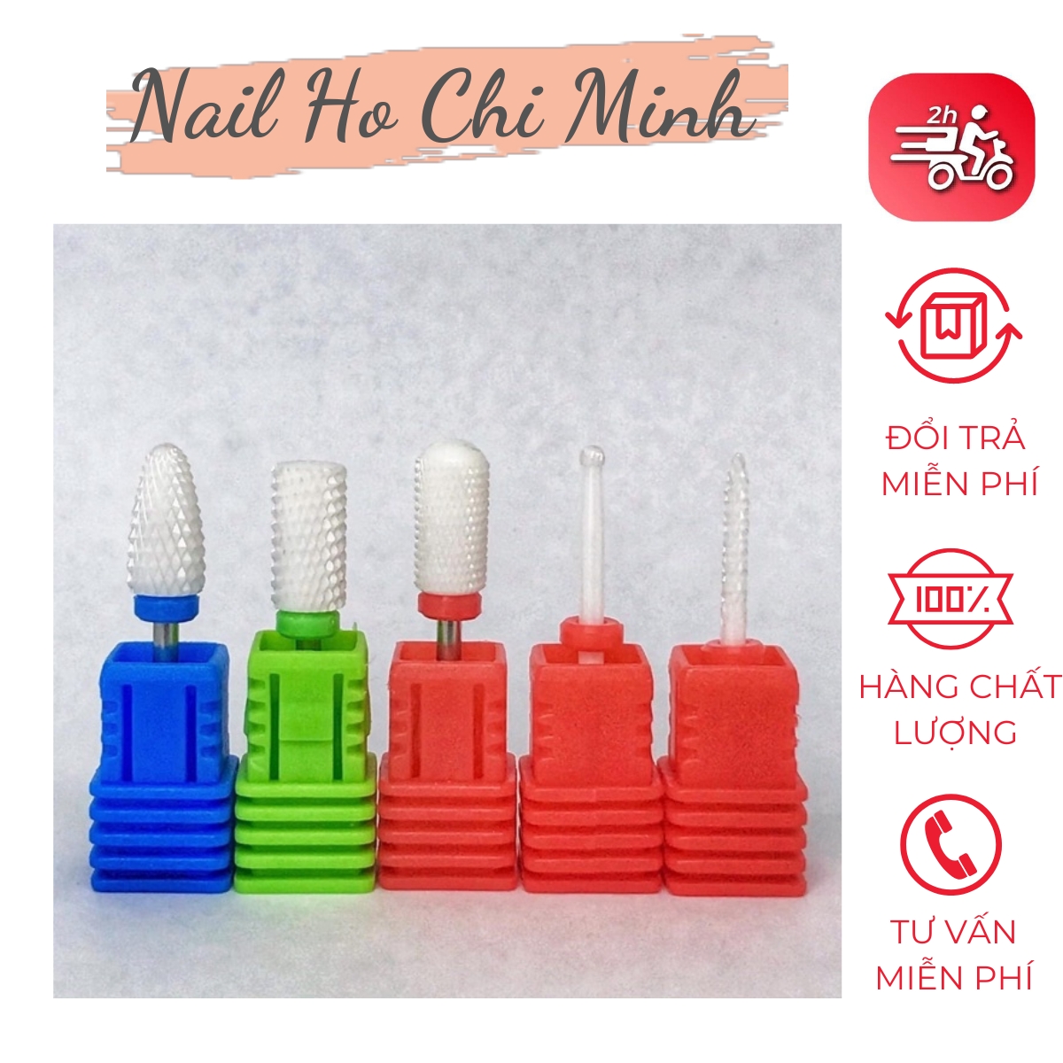 [HCM]Đầu mài sứ dũa phá móng chuyên nghiệp - Đầu mài ceramic cao cấp mài phá mài mịn mài khóe làm nail loại tốt (lẻ chiếc)