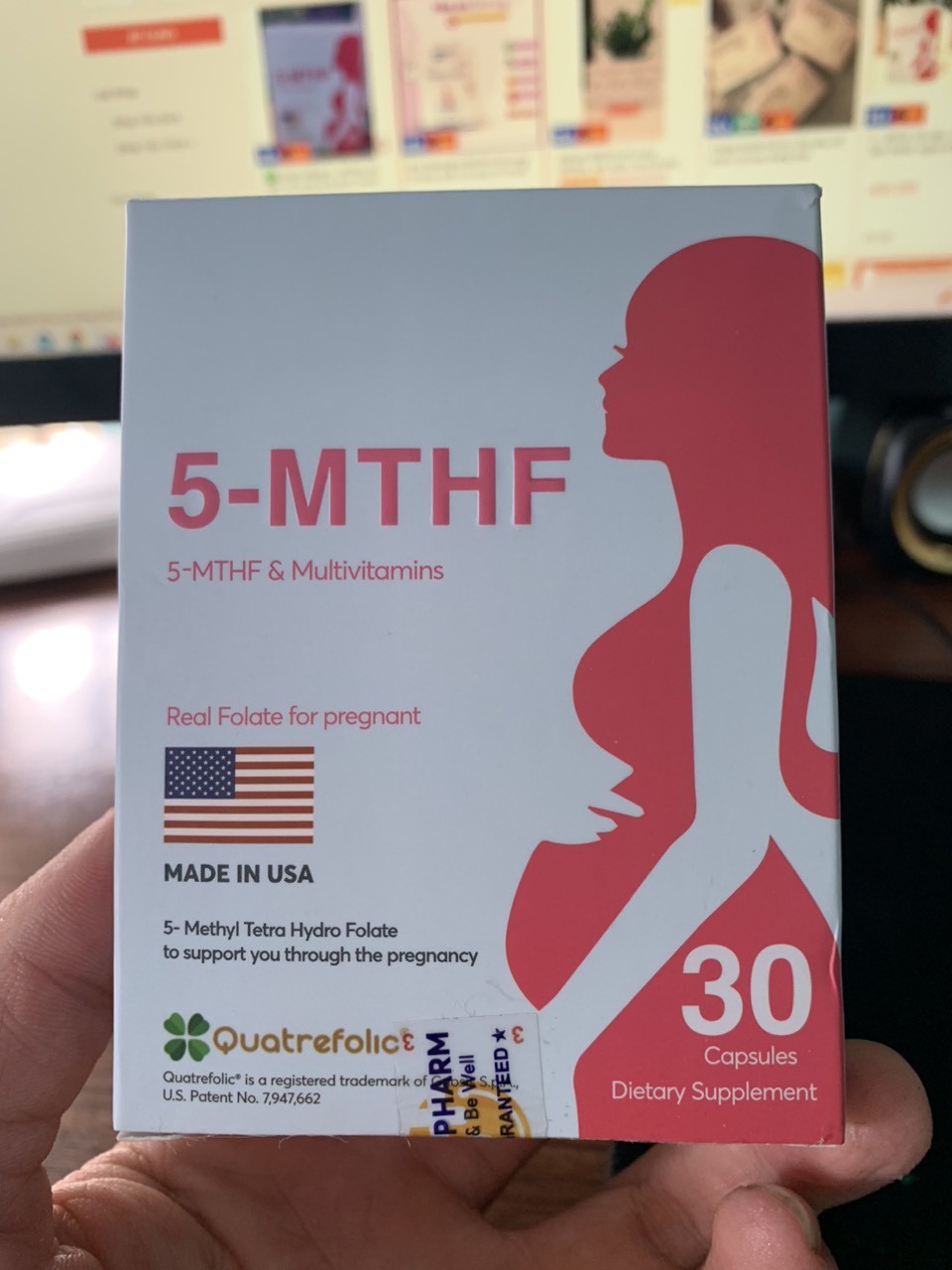 5-MTHF 30 viên, bổ sung acid folic 5mthf, ngừa dị tật thai nhi, tăng thụ thai, giảm nguy cơ sảy thai(hộp 30 viên)