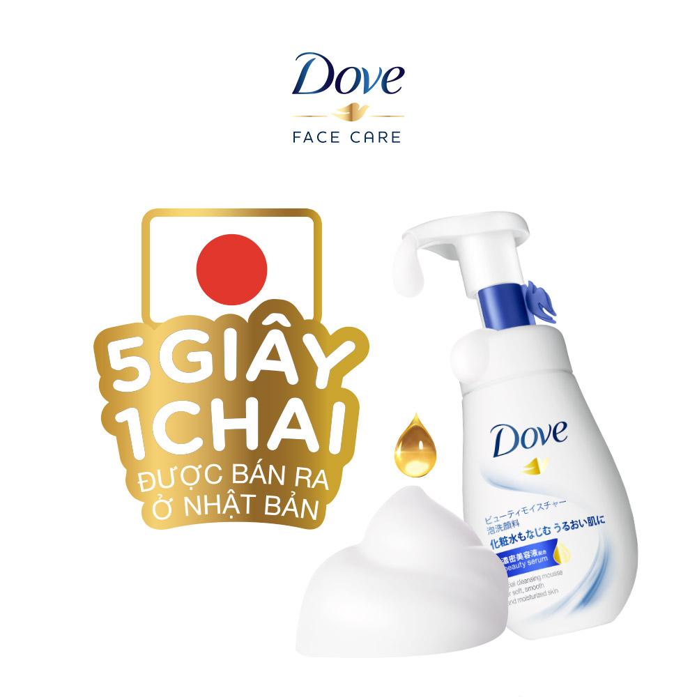 [HCM]Sữa Rửa Mặt Dạng Bọt Dove Tinh Chất Serum Cấp Ẩm & Cho Da Mềm Mượt 160ml Beauty Serum Facial Cleansi