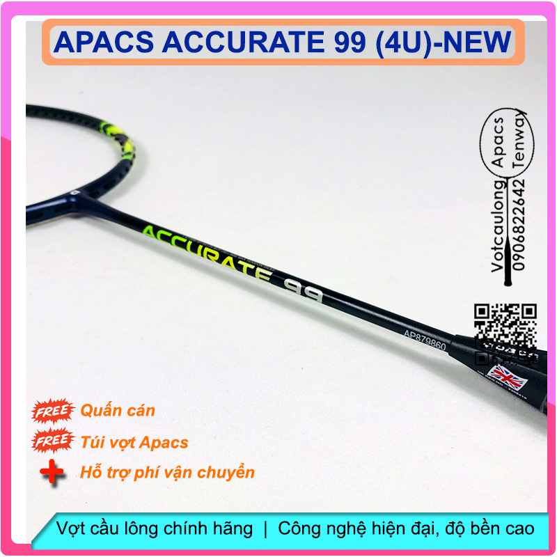Vợt cầu lông Apacs Accurate 99- 4U NEW Màu sắc hiện đại, vợt cân bằng công thủ toàn diện