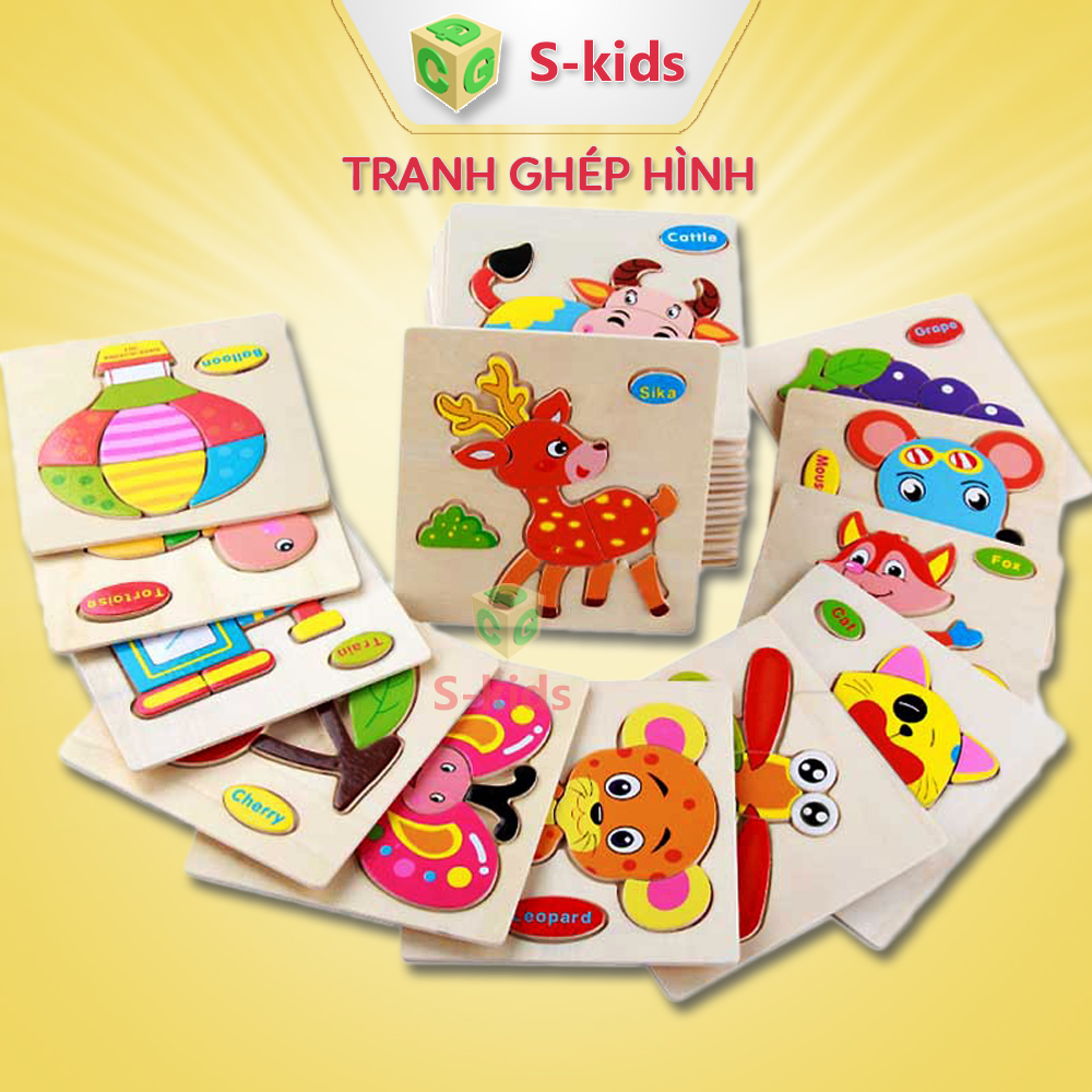 Đồ Chơi Gỗ S-Kids Tranh Ghép Hình Nhỏ 3D Đáng Yêu. Đồ Chơi Ghép Hình Đơn Giản Cho Bé