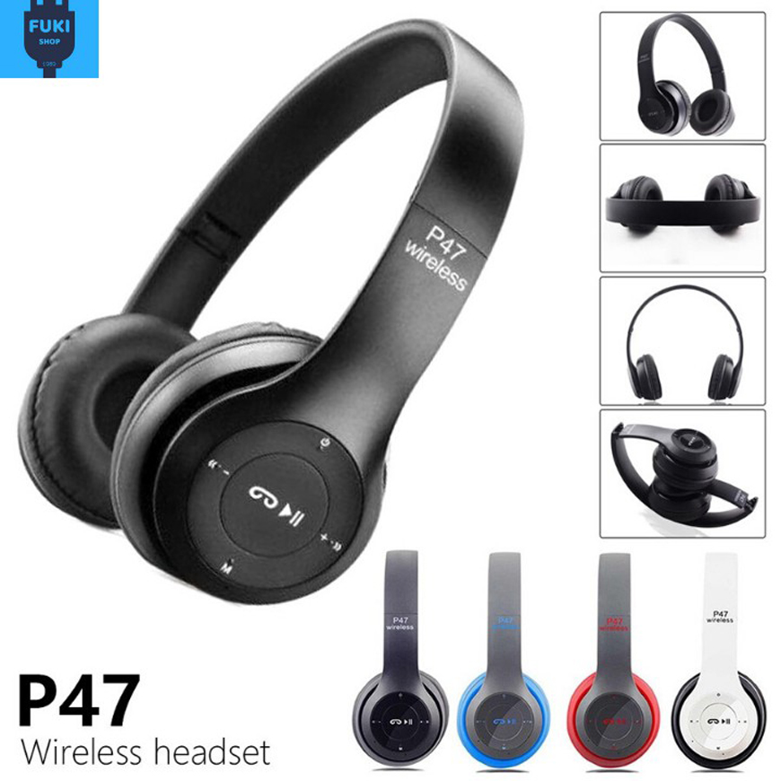 Tai nghe chụp tai, Tai Nghe P47 3 chế độ online An Toàn - Âm Bass Hay, Cực Mạnh - Tai nghe bluetooth Tai nghe thể thao Tai nghe chụp tai cao cấp có khe thẻ nhớ Bluetooth P47 Wireless Headphones Pangpai P57 - Âm Thanh Đỉnh Cao
