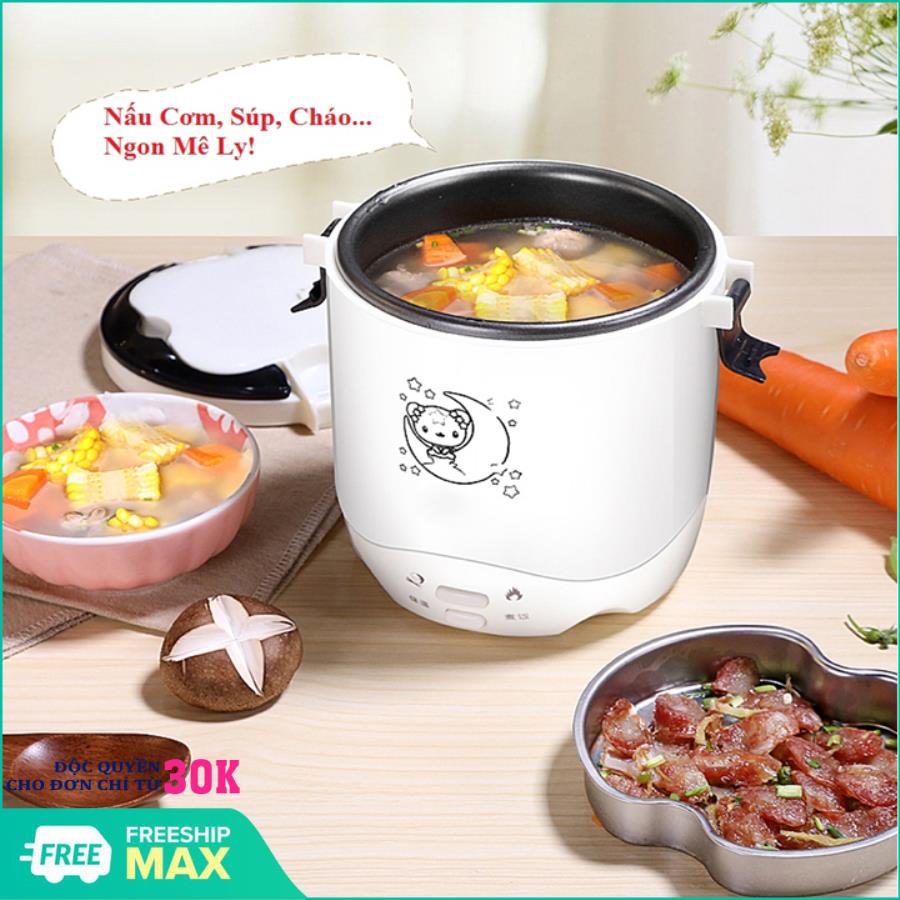 Nồi Cơm Điện Đa Năng Mini 1.2 Lít Chống Dính Giúp Cơm Không Bị Cháy Và Dính Đáy Nồi - Nồi cơm điện 2 in 1 cho dân văn phòng 1 người ăn