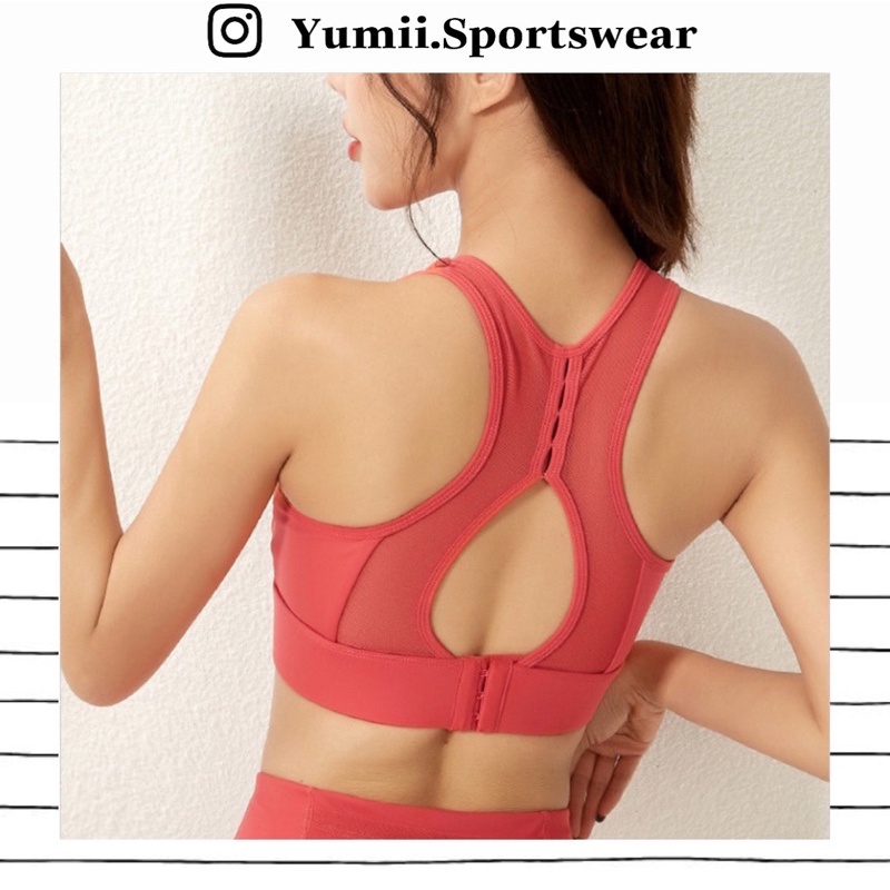 Áo lót thể thao tập gym yoga nữ - áo bra thể thao cài khoá phối lưới siêu xinh, mút đúc, chất thun polly mềm mịn, co dãn