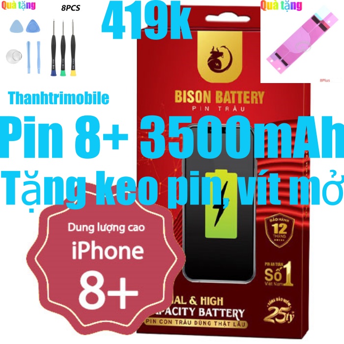 Pin 8 Plus Bison dung lượng 3500mah