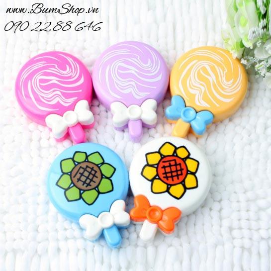 Khay gương đựng lens kẹo pop siêu xinh