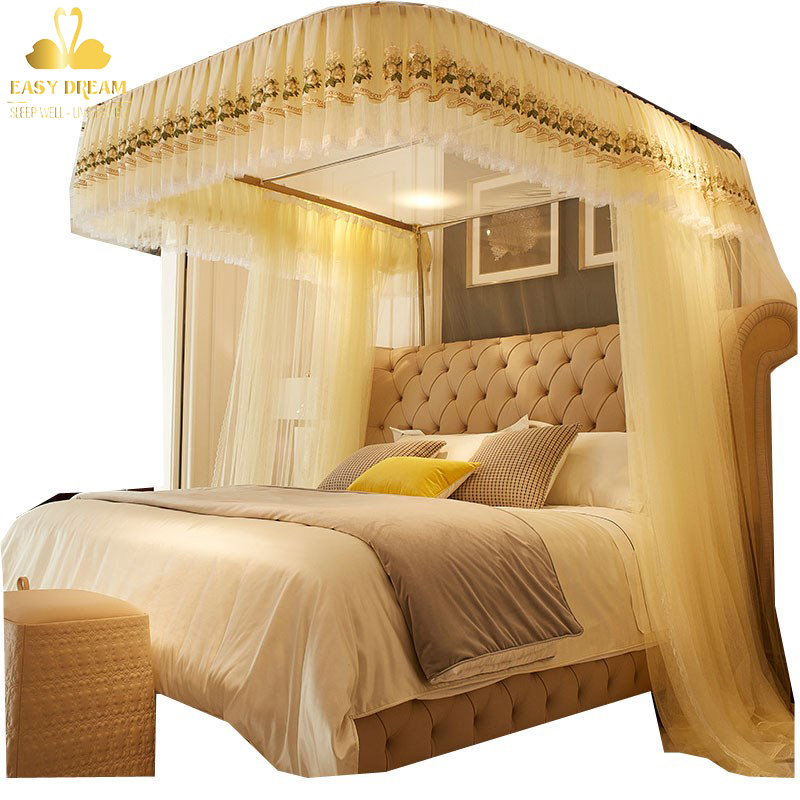 Màn khung không phải khoan tường  cao cấp Easy Dream - Mùng ngủ  【 BẢN KÉO RÈM LÙA TAY 】 vải tuyn cao cấp lưới mắt nhỏ chống  muỗi + côn trùng  / khung inox không gỉ  kiểu dáng công chúa màn ngủ hiện đại