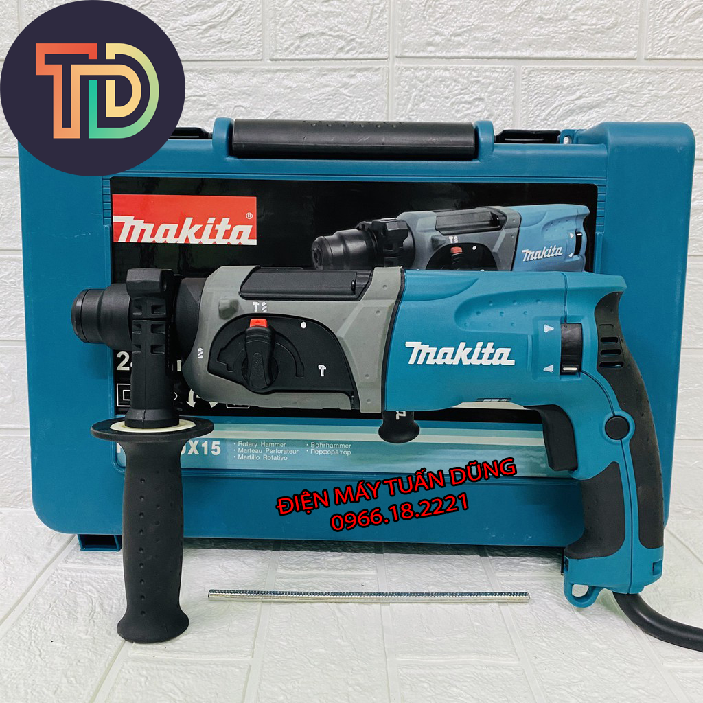 Máy khoan đục bê tông Makita HR2470F, 100% dây đồng, 3 chức năng