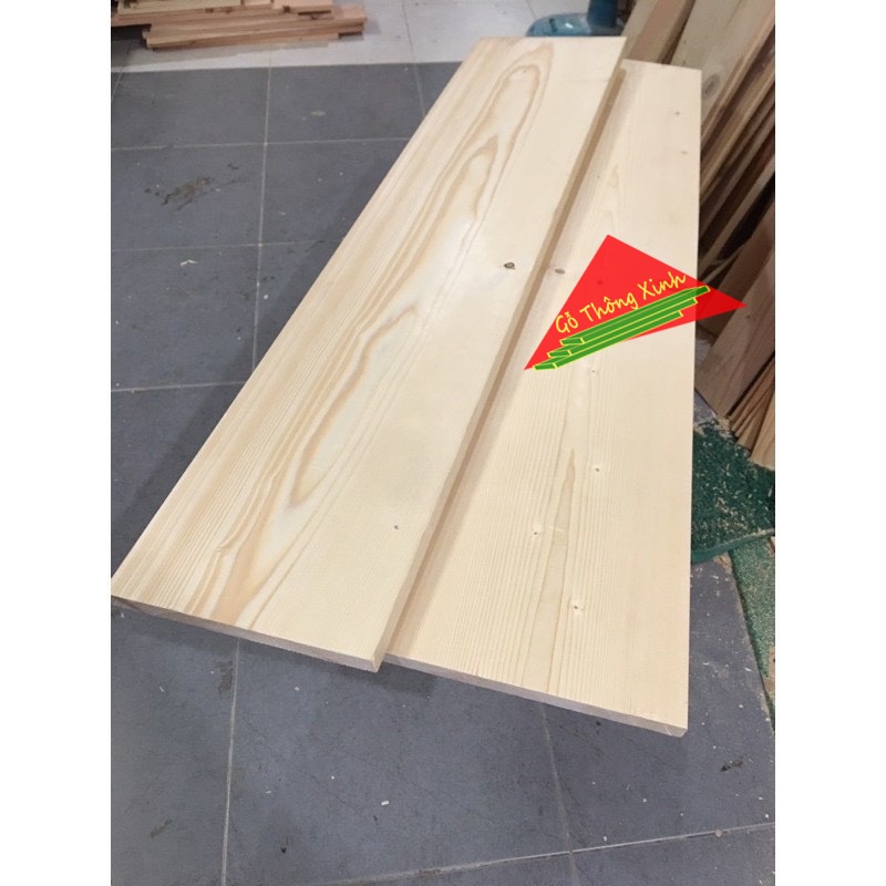 Tấm gỗ thông mặt lớn rộng 24cm, dài 1m, dày 2cm bào láng 4 măt đẹp dùng làm kệ, ốp tường, trang trí,
