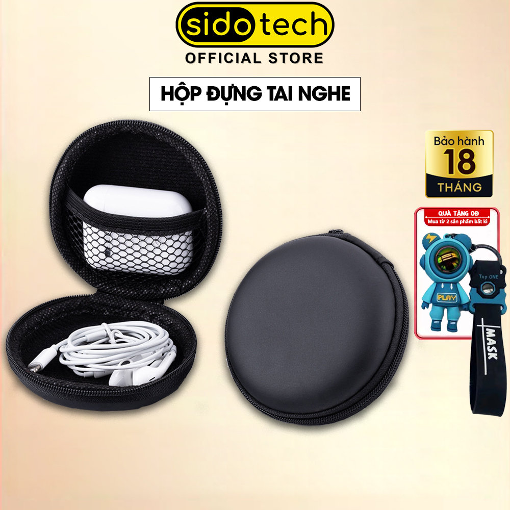 Hộp đựng tai nghe Sidotech / Thẻ nhớ / Dây cáp sạc / USB / Chìa khóa / Vé xe / Có túi lưới khóa kéo chống nước chống bụi