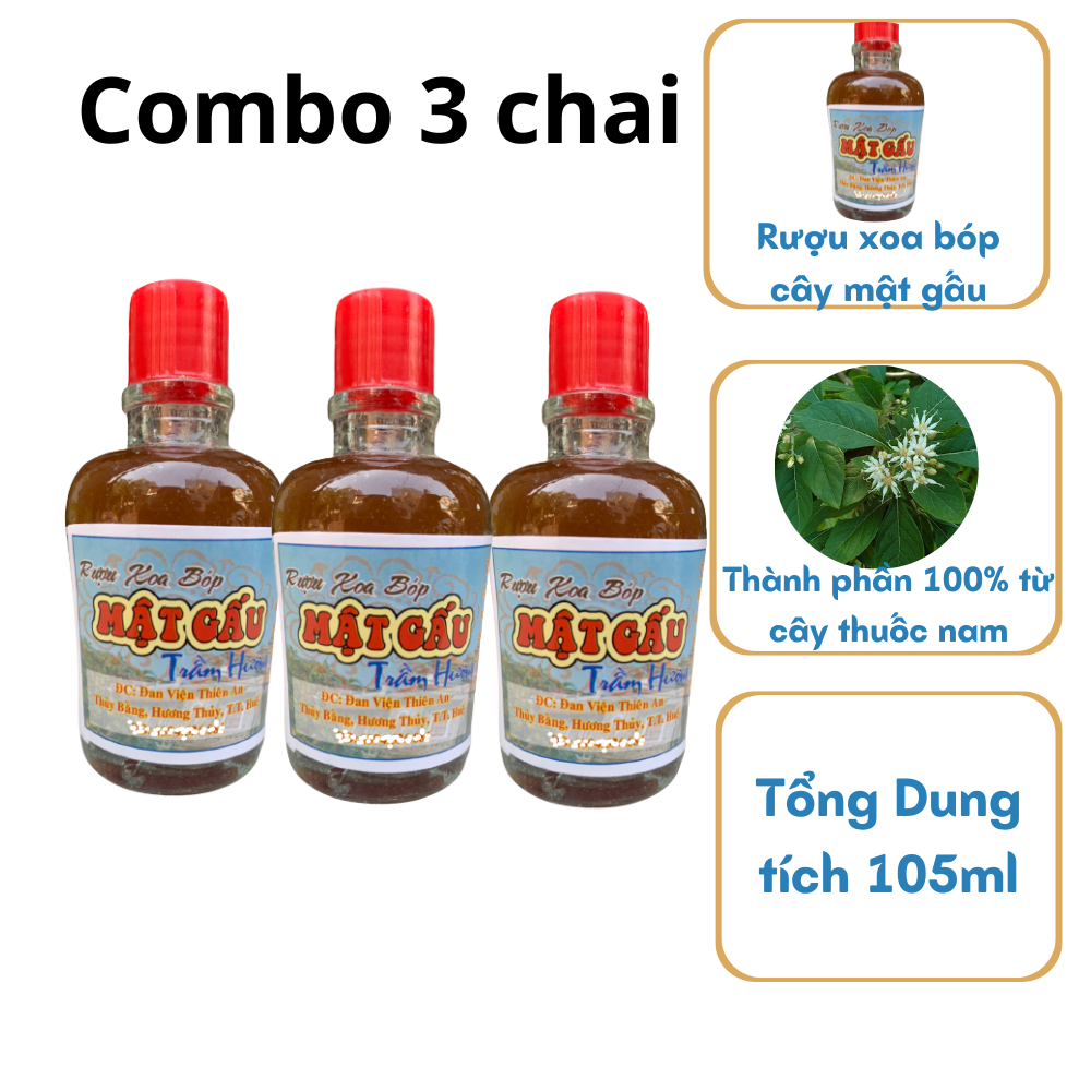 Dầu Xoa Bóp Cây Mật Gấu Thiên An chai 35mlx3 chai