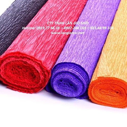 3 cuộn Giấy nhún làm hoa Khách có thể chọn màu VPP Làn Gió Mới