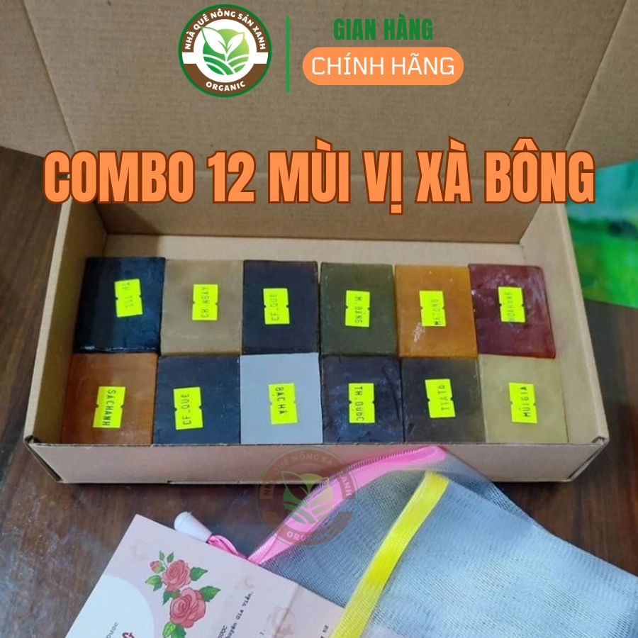 Combo trải nghiệm 12 mùi vị xà phòng thảo dược, xà bông htx sinh dược