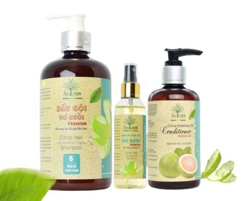 Bộ 3 dầu gội 600ml + xả 250ml + xịt hoàn hảo cho tóc – amegreen 100ml