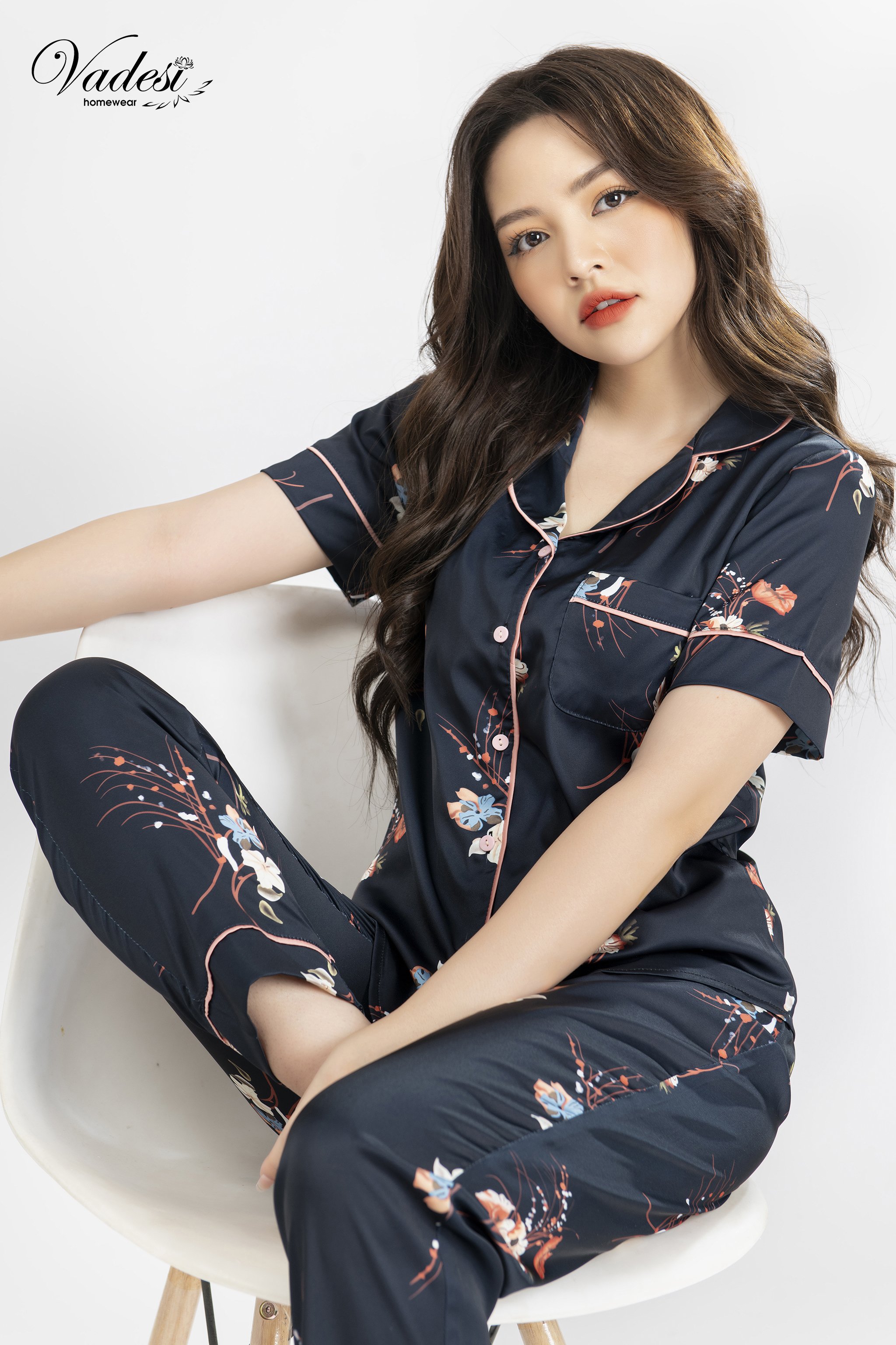 Đồ Bộ Pijama VADESI Lụa Tơ Hàn Cao Cấp Mềm Mại Nhiều Họa Tiết Mặt Nhà Sang Đẹp