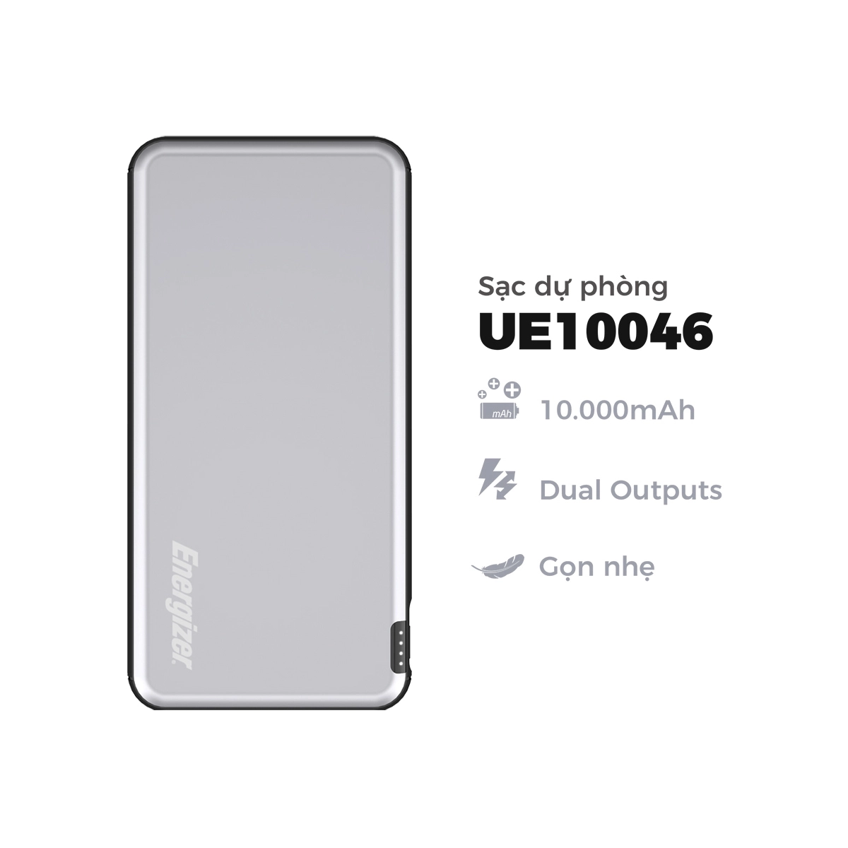 Pin sạc dự phòng energizer ue10046 10.000mah - hàng chính hãng