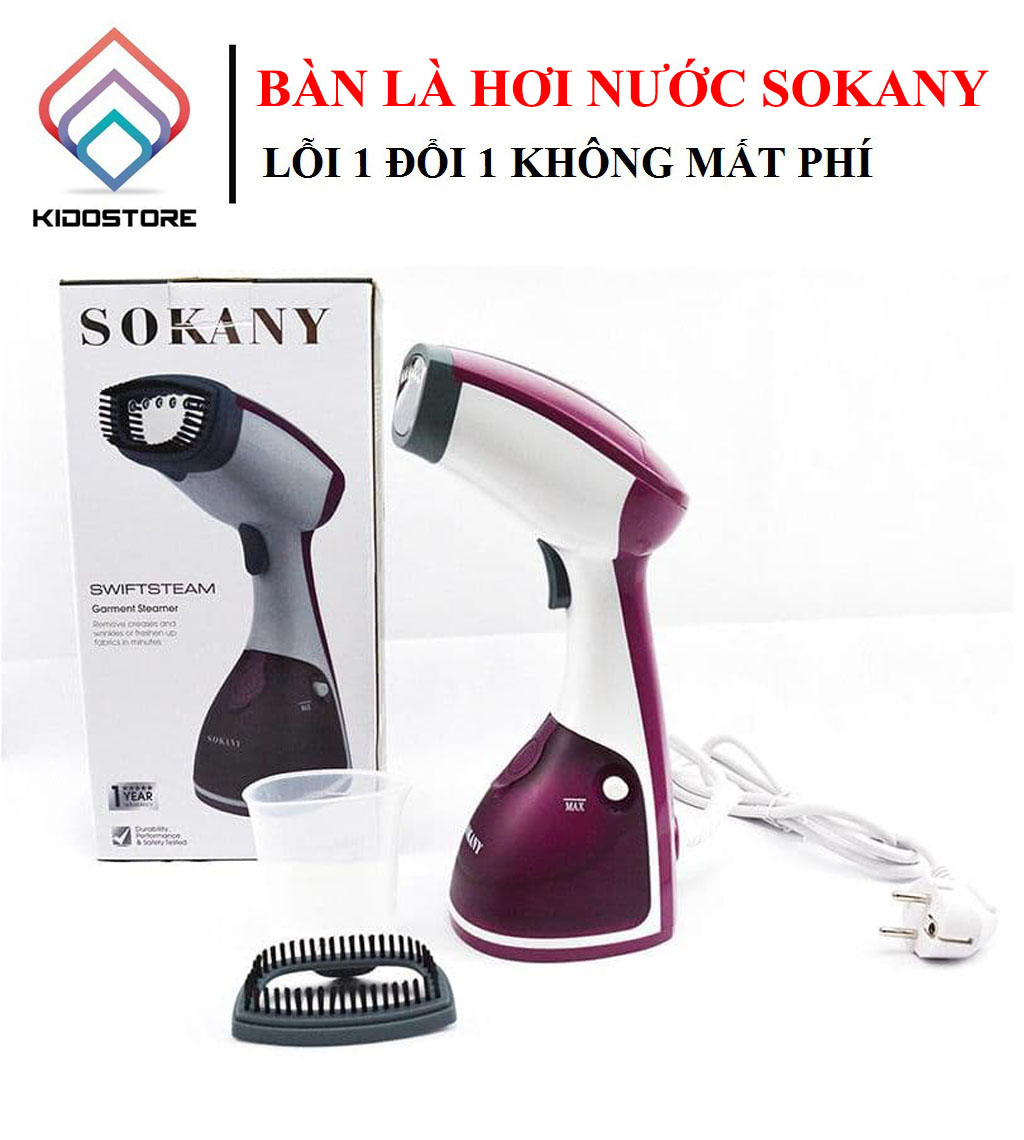 Bàn ủi, bàn là hơi nước cầm tay đứng 1200W ủi phẳng và hấp dọc mọi chất vải - SOKANY [ CÓ VIDEO ]