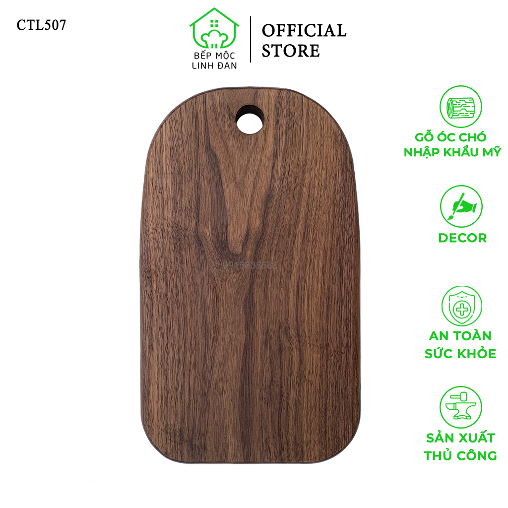 Thớt gỗ óc chó nguyên tấm decor/đựng đồ ăn Sang Sạch Đẹp