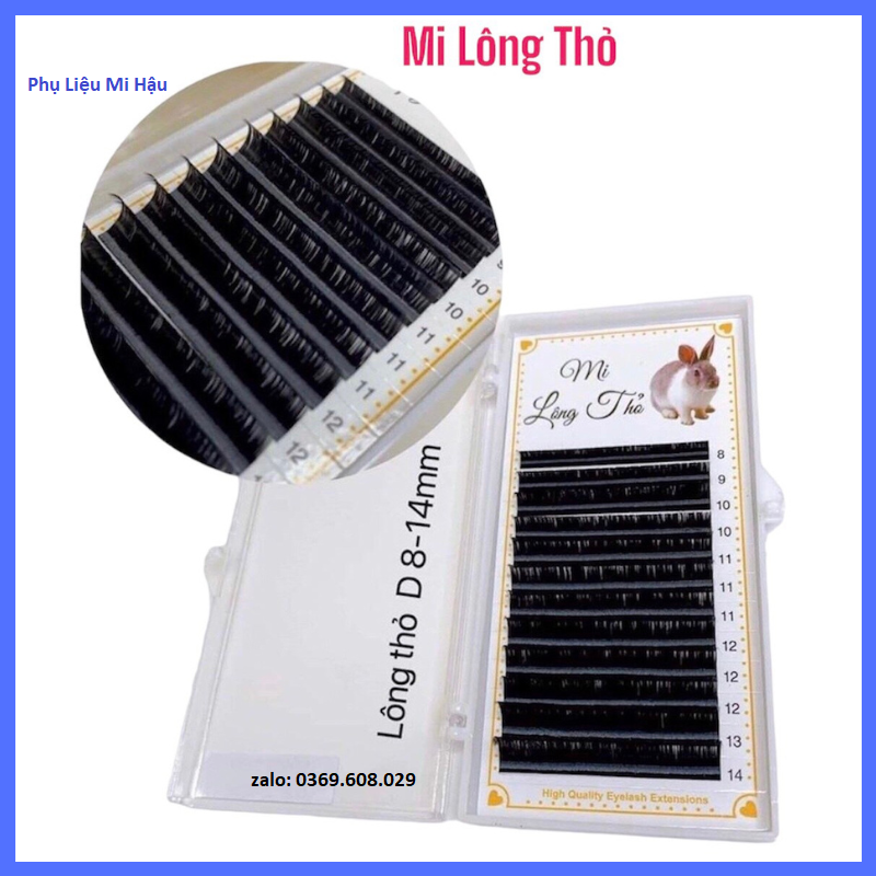 Mi Lông Thỏ Mix Size Siêu Mềm,Siêu Mịn,Hộp Lông Thỏ Mix 8-14mm, Dày 0.03mm Tự Nhiên Như Mi Thật, Mi Lông Thỏ Nối CLASSIC,Thiết Kế,Chập Sợi, Volume_Tạo Fan_Phụ Liệu Mi Hậu