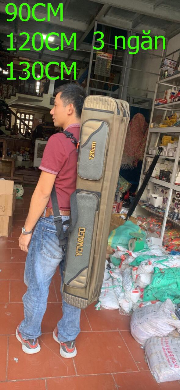 Tui dung can cau BAlo YOWAGO chiều dài 90cm-120-130cm 3 ngăn chính 3 ngăn phụ - Cần câu Shimano giá re