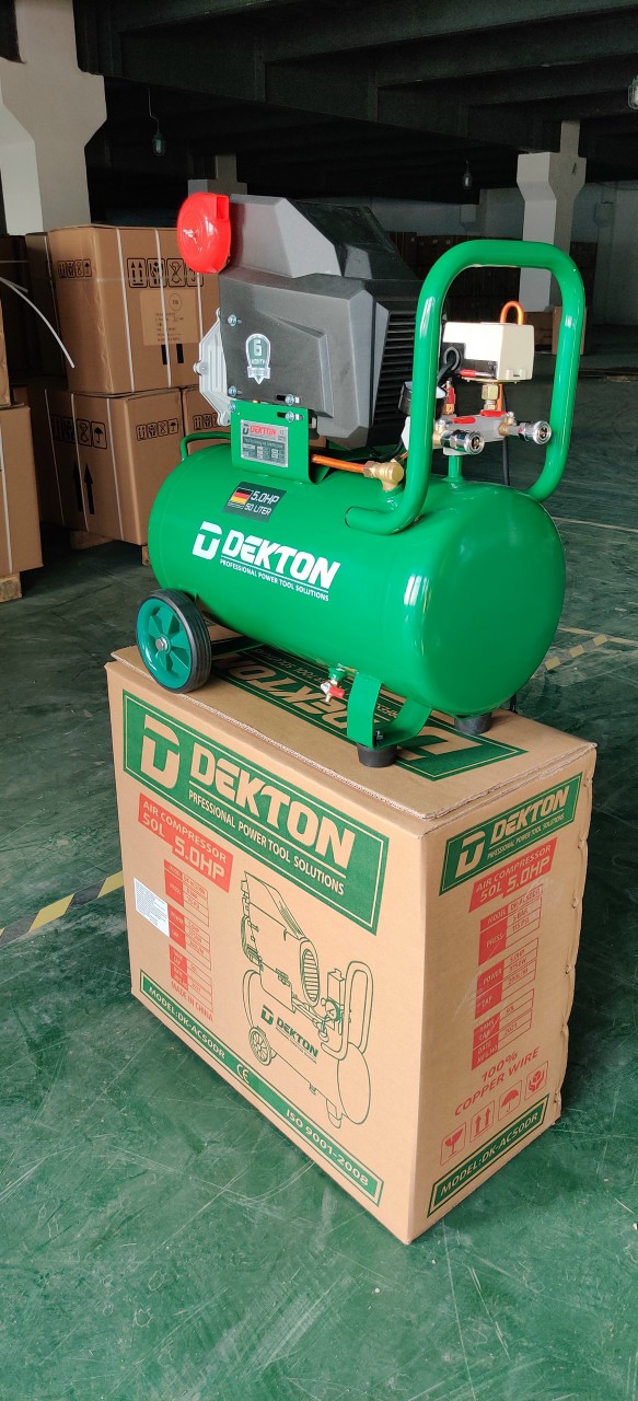 Máy nén khí DEKTON 50l có dầu lõi đồng 100%, DK-AC50DR