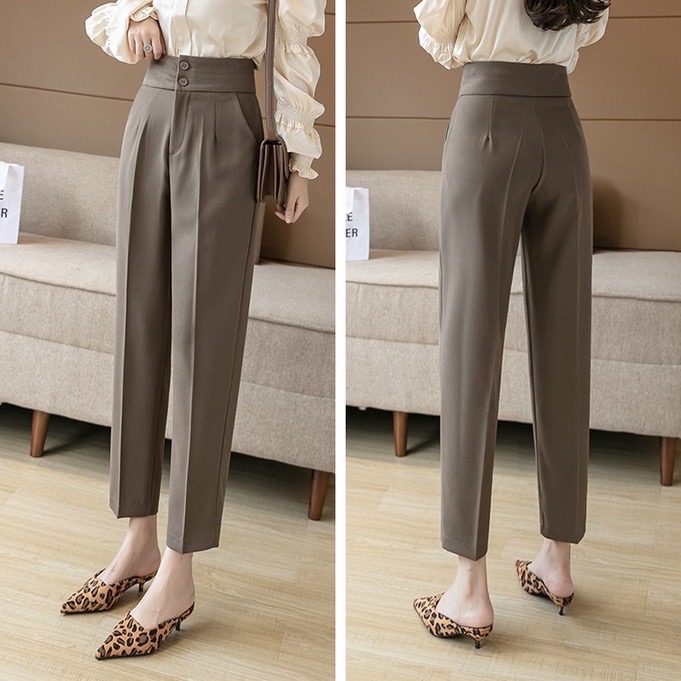 Quần tây nữ baggy công sở 2 khuy siêu hot , Quần tây nữ baggy vải tuyết mưa vitex
