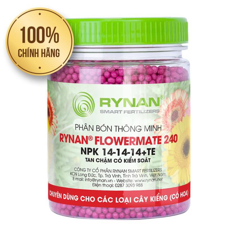 Phân bón thông minh tan chậm Rynan 14-14-14 +TE chuyên dùng cho cây kiểng
