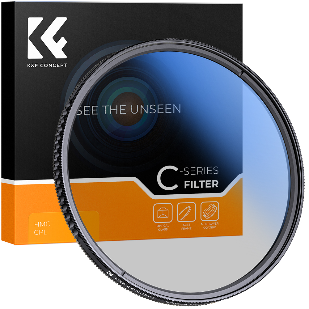 K&F Concept CPL Filter for Camera Lens 37/40.5/43/46/49/55/58/62/67/72/77/82mm Ultra Slim Optics Multi Coated Circular Polarizer Polarized Filter with Cleaning Cloth For Sony Nikon Canon DSLR Camera