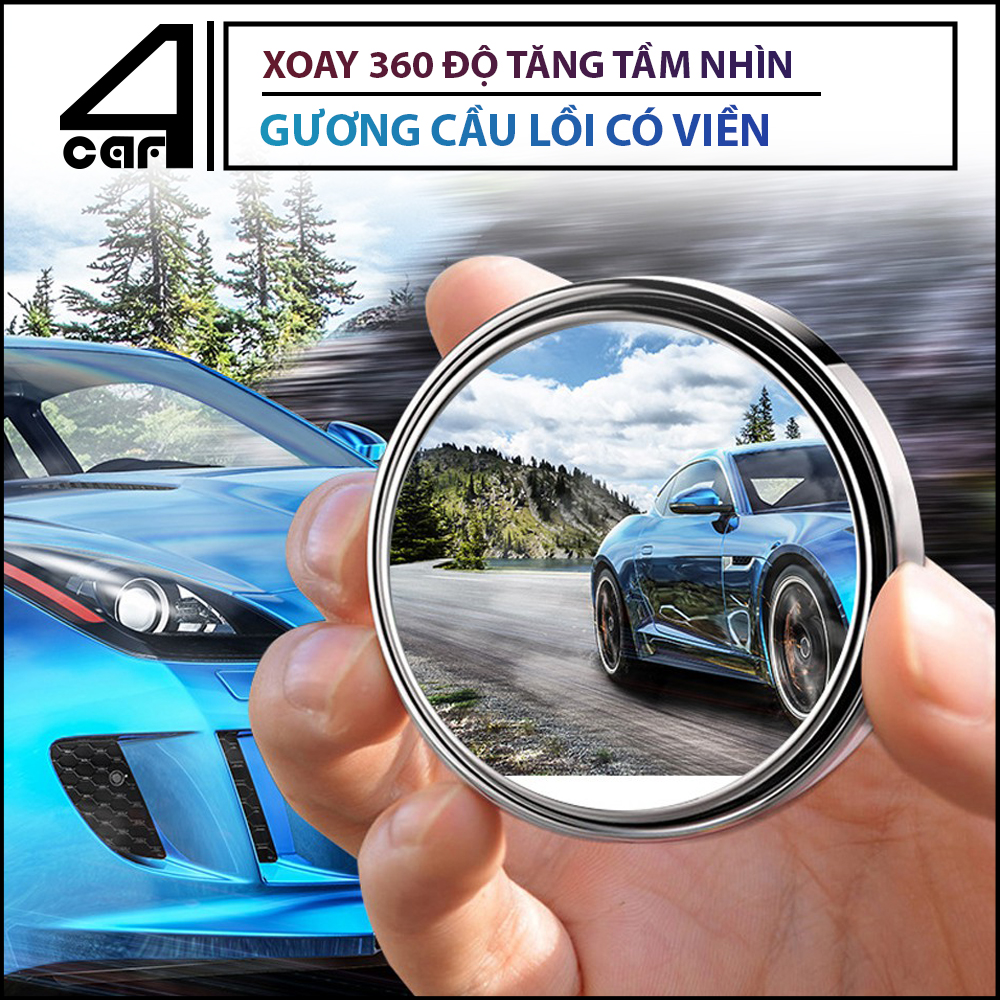 Gương cầu lồi ô tô có viền cao cấp, gương cầu lồi xoay 360 đô tăng tầm nhìn cho tài xế xóa điểm mù, gương lồi xe hơi, gương cầu lồi dán gương chiếu hậu, gương cầu lồi ô tô
