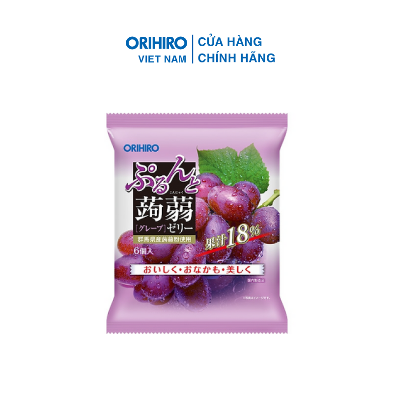 Thạch Trái Cây Orihiro Vị Nho Tím 6 Gói/Túi
