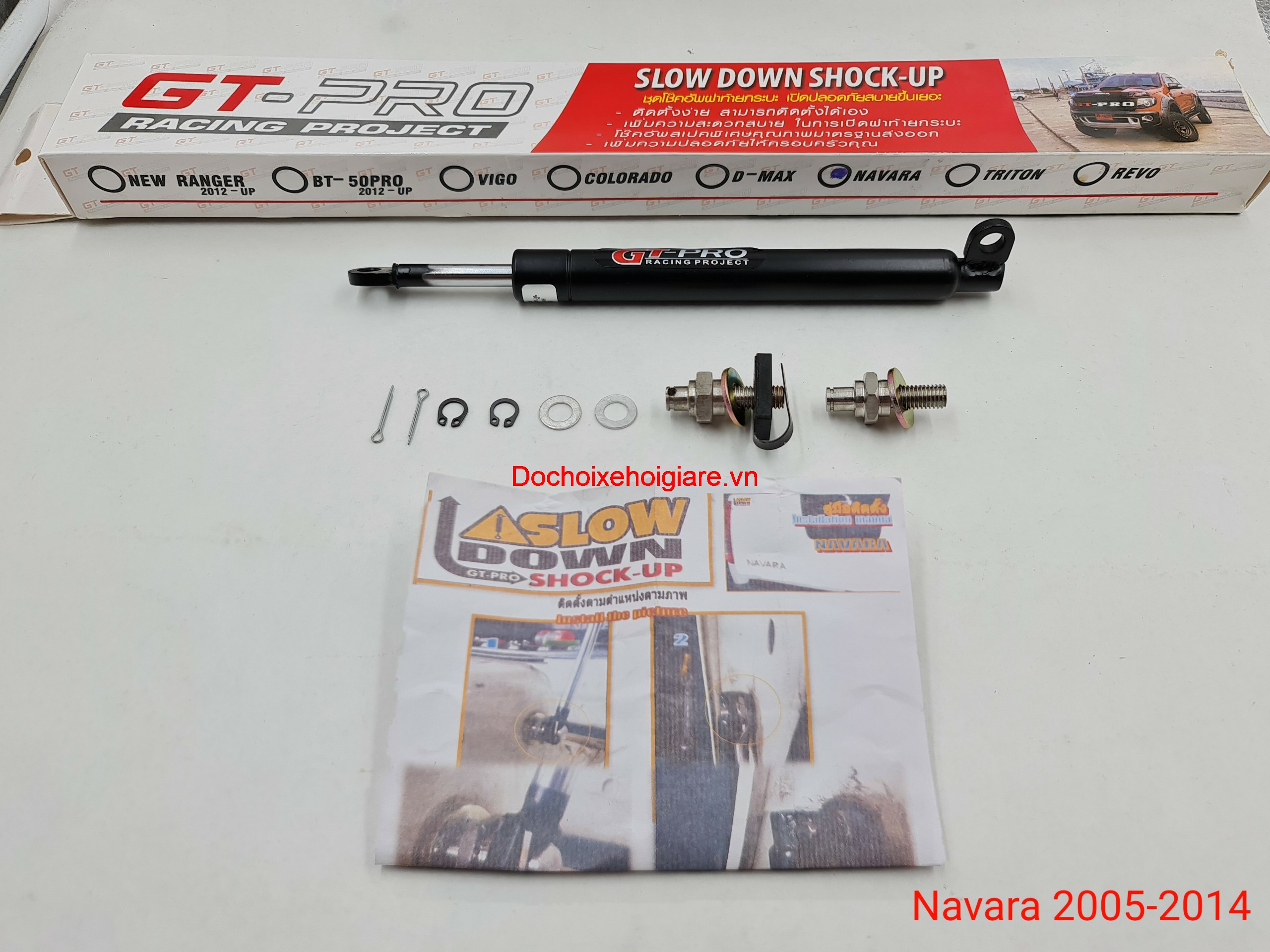 Ty thủy lực hãm mở cốp thùng sau xe bán tải nissan navara d40, np300 . gt-pro thailand