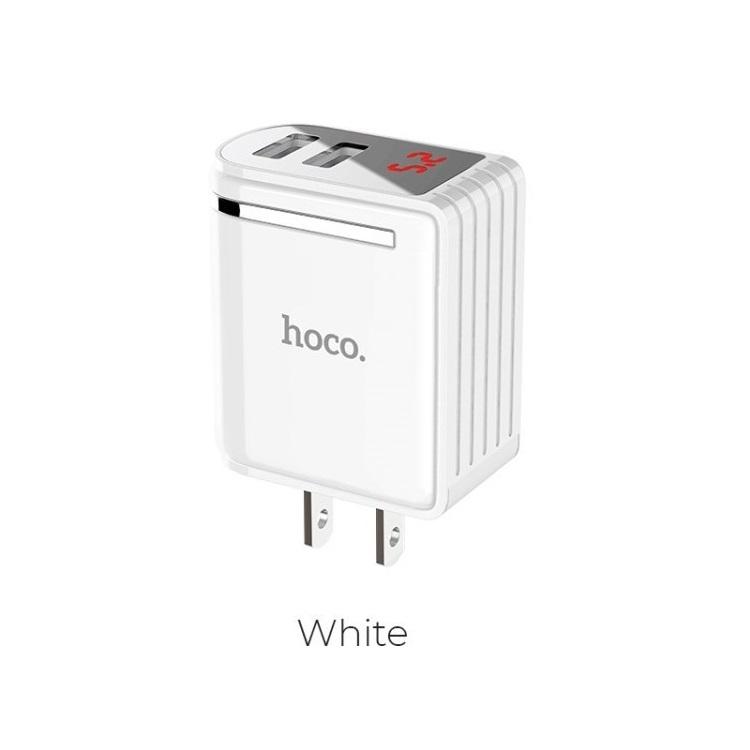 Củ sạc sạc nhanh 2 cổng usb 12w có màn hình led hoco c39