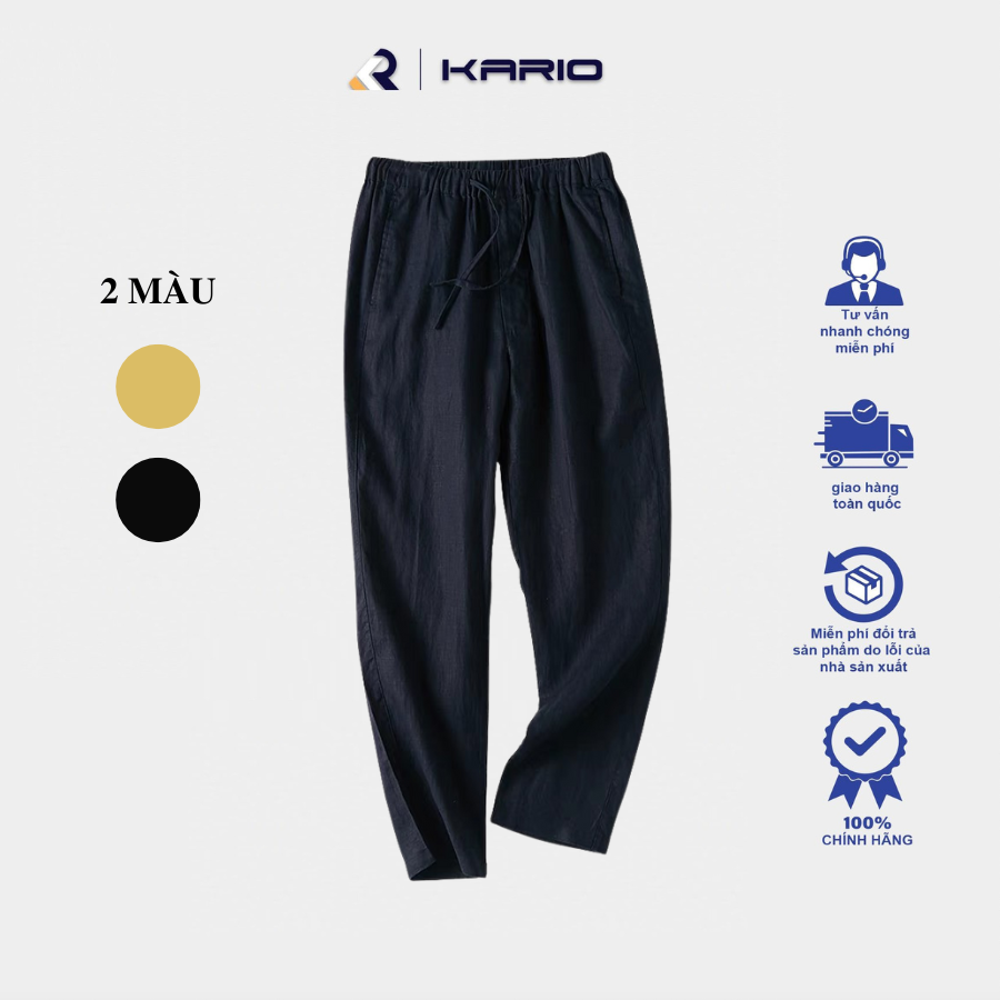 Quần dài nam chất đũi kario siêu mát dáng basic krs20-04