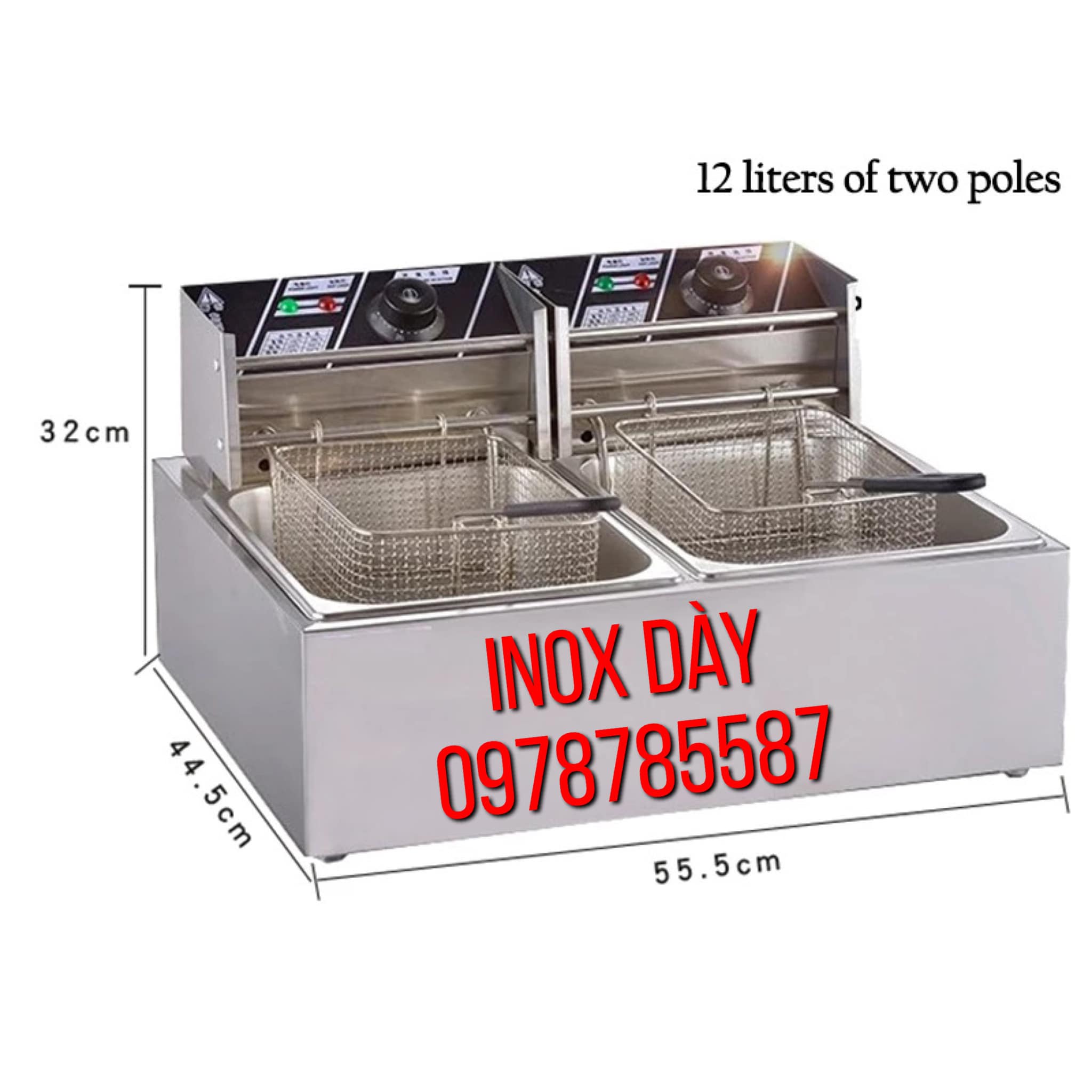 [HCM]Bếp chiên nhúng điện đôi công nghiệp