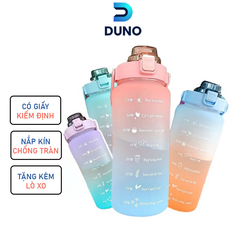 Bình Đựng Nước 2L Cute Có Vạch Báo Giờ Uống Nước