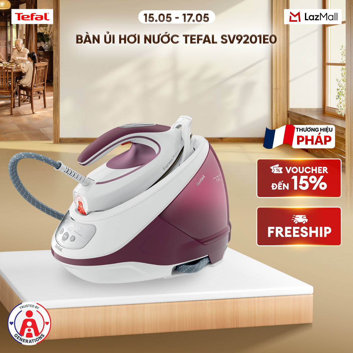 Bàn ủi hơi nước Tefal SV9201E0