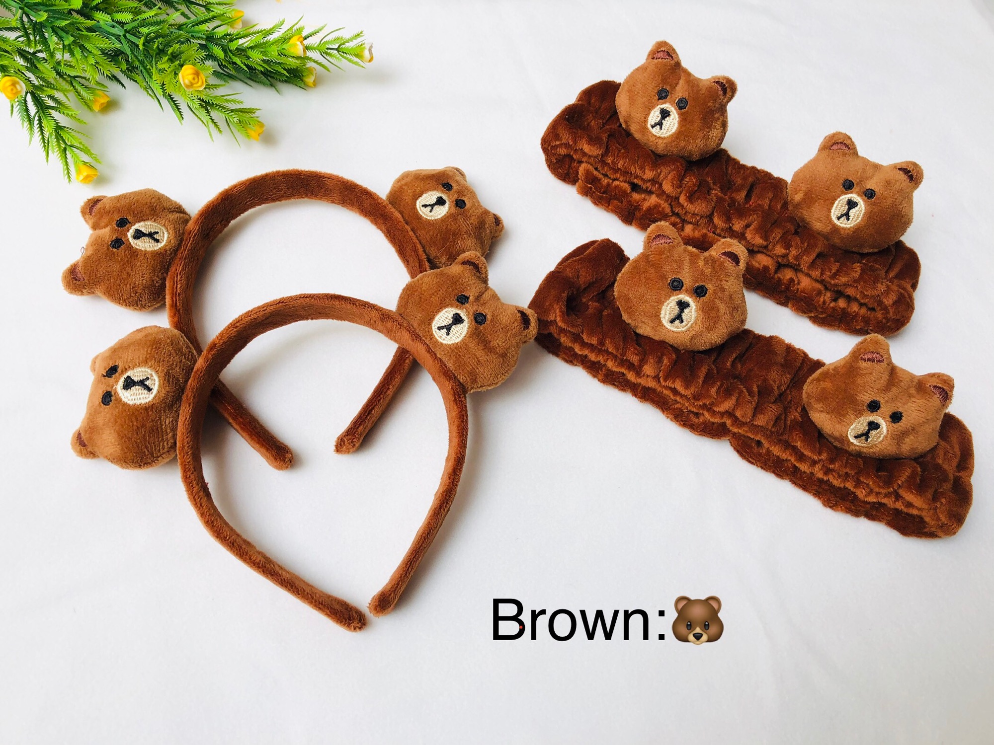 Băng đô cài tóc gấu Brown