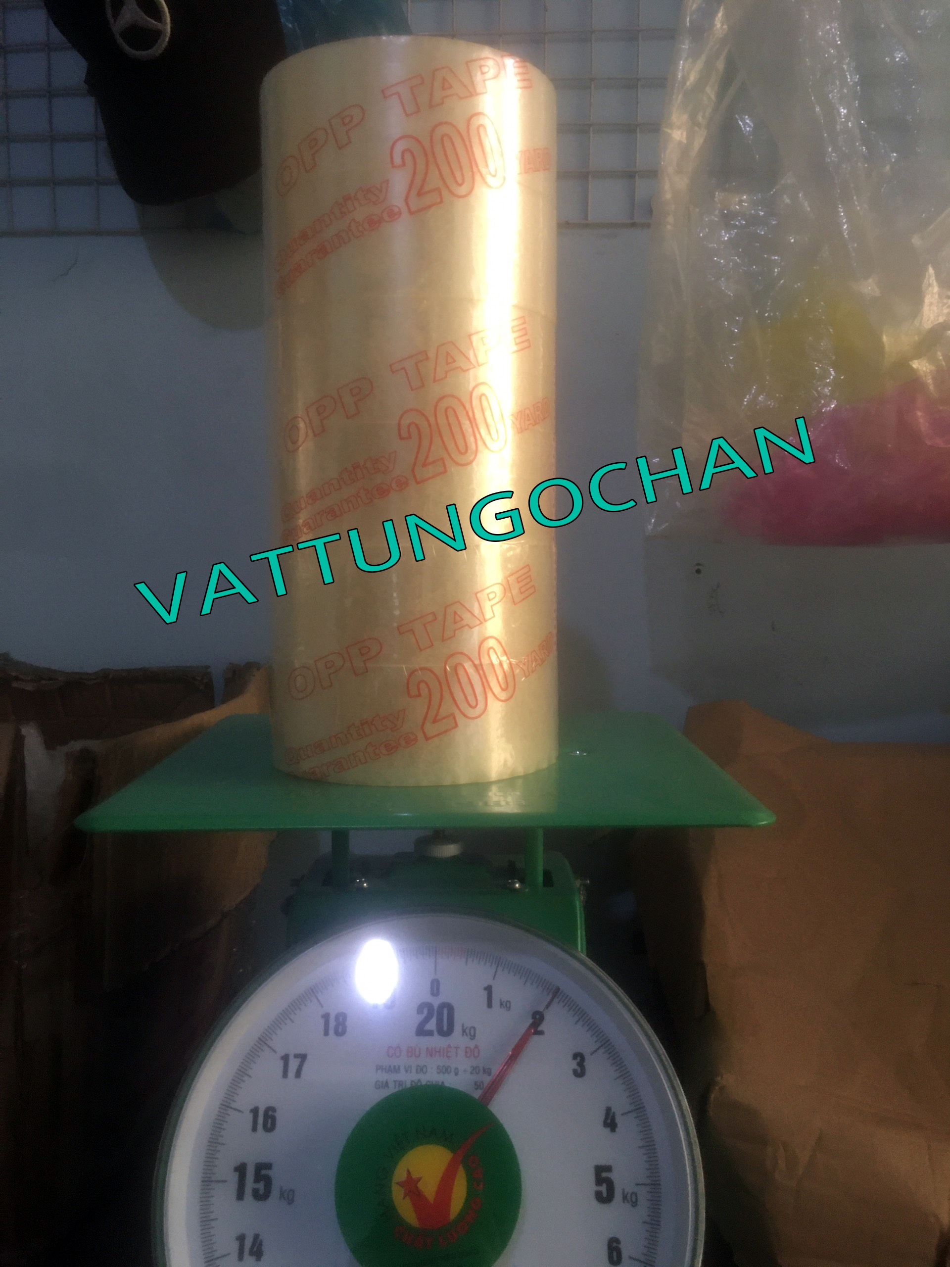 Băng keo trong/vàng 4,8f 2kg 200y