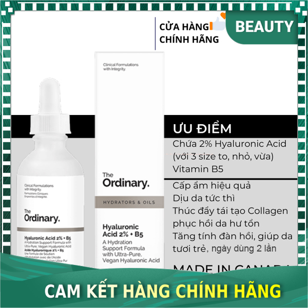 Bộ Serum The Ordinary Bộ sưu tập huyết thanh Niacinamide 10%, Hyaluronic Acid 2%, Lactic Acid 5%, AHA 30%, Retinol 1%