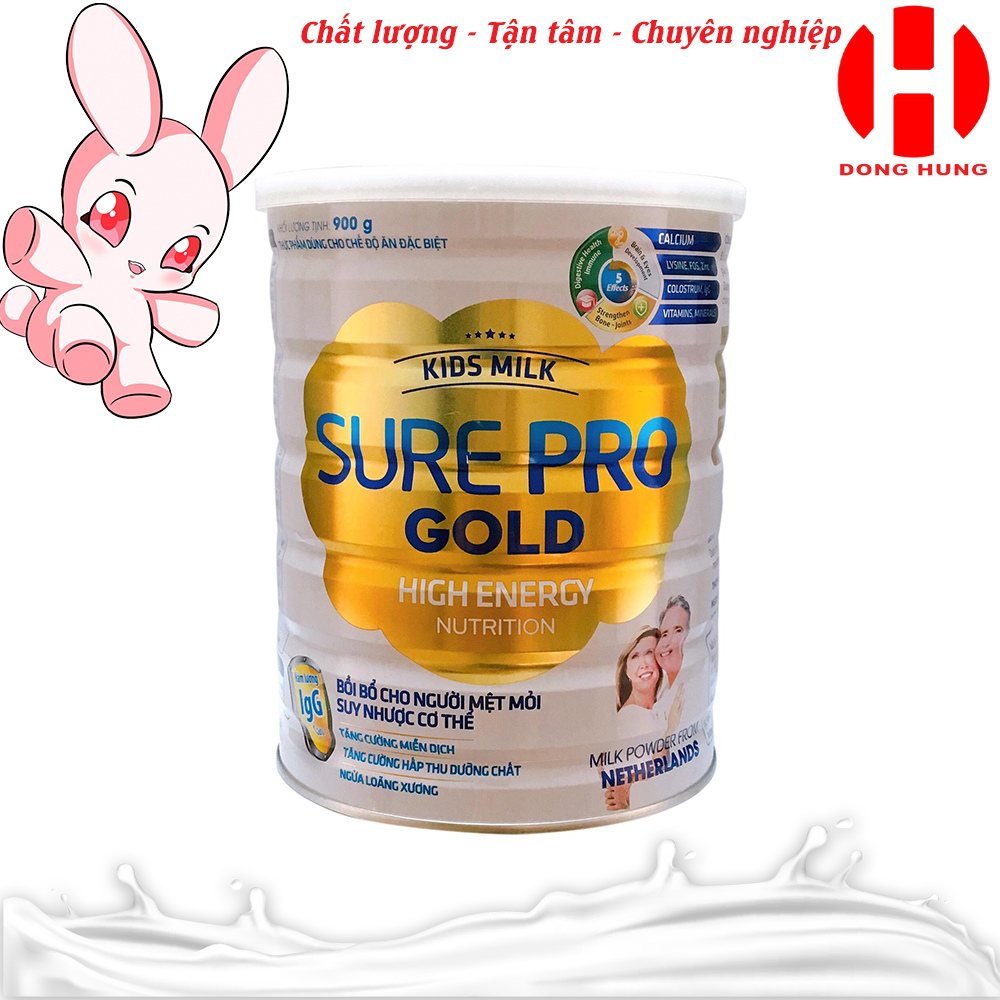 [HCM]Sữa KIDS MILK SURE PRO GOLD - Sữa dinh dưỡng bồi bổ cho người mệt mỏi suy nhược cơ thể  - Sữa uống cho người lớn trở lên lon 900Gr