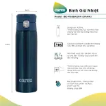 Bình Giữ Nhiệt Carez IBC416SB420N - Xanh- 420ml, Inox 316, Không chứa BPA - Giữ nóng đến 7 tiếng, giữ lạnh đến 18 tiếng - Hàng chính hãng